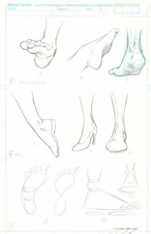 How to Draw Feet p.2 - Pencil - Signed art by Darick Robertson