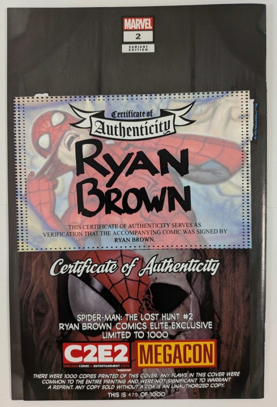 Spider-Man: The Lost Hunt #1-5 Ryan Brown Comic Elite Exclusive BOX SET