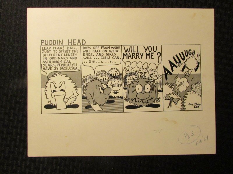 1964 PUDDIN HEAD Comic Strip by Guy Shane LOT of 11 FN+ 6.5 11x14