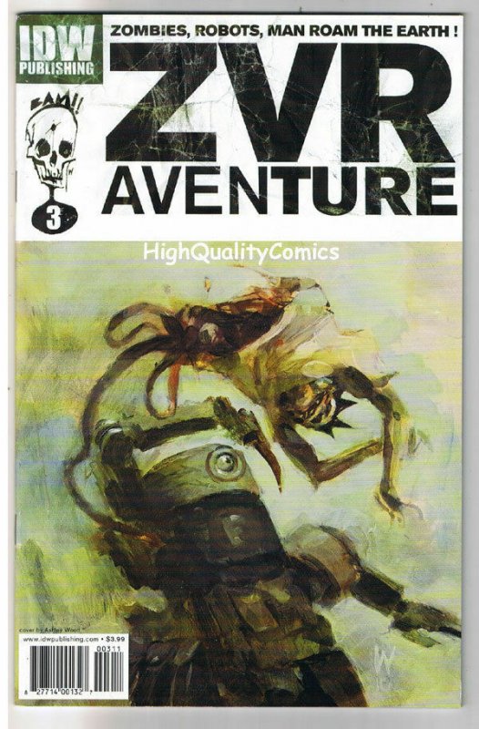ZOMBIES VS ROBOTS AVENTURE #3, VF+, ZVR, Ashley Wood, 2010, more in store