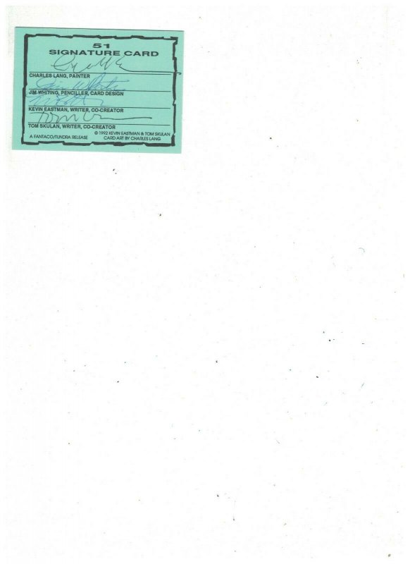 ZOMBIE WAR CARD SET - Kevin Eastman/Skulan 1992 SIGNED