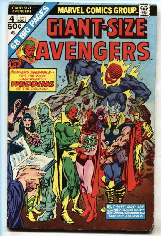 GIANT-SIZE AVENGERS #4--Scarlet Witch--1975--WEDDING ISSUE--VG-