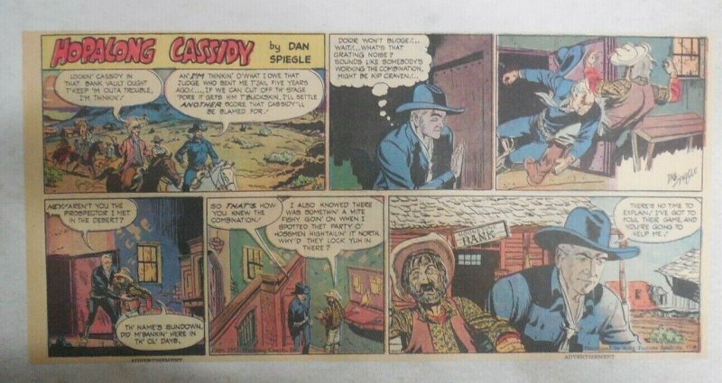 Hopalong Cassidy Sunday Page by Dan Spiegle from 11/8/1953 Size 7.5 x 15 inches