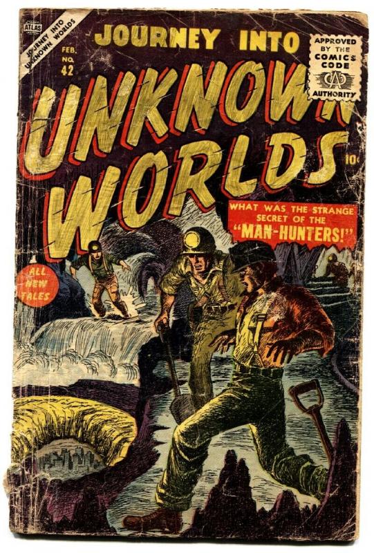 JOURNEY INTO UNKNOWN WORLDS #42 comic book 1956-ATLAS-SCI-FI-SYD SHORES