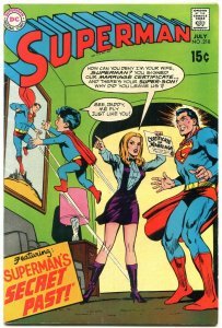 SUPERMAN #218 1969- DC Silver Age- Marriage certificate secret past cover VF-