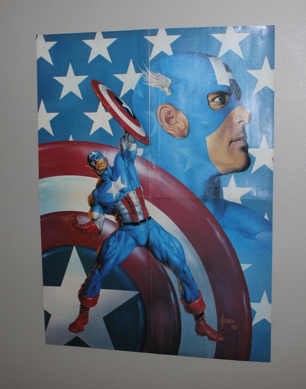 Captain America / Pin Up Poster / Joe Jusko / Comics Scence Magazine / 1990