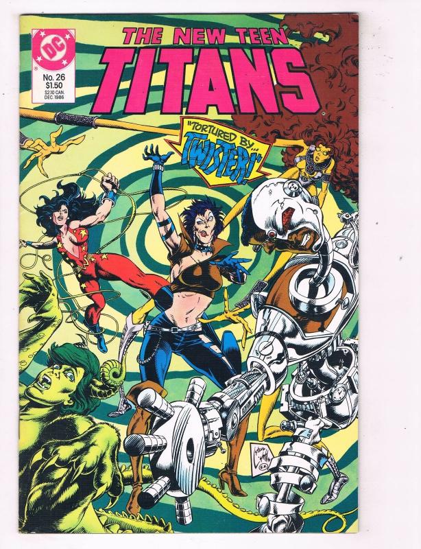 New Teen Titans (1984 2nd Series) #26 DC Comic Book Twister Nightwing Raven HH3
