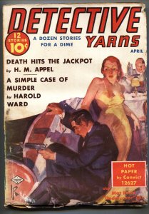 DETECTIVE YARNS 1939 April-Spicy cover-Hardboiled Pulp Fiction 