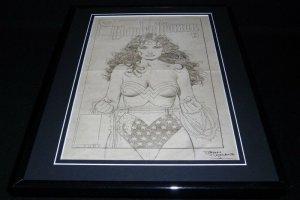 Wonder Woman #63 1992 Framed Cover Sketch Official Reproduction DC B Bolland 