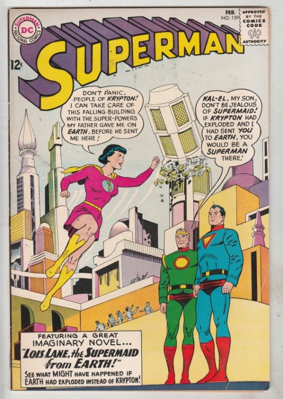 Superman #159 (Feb-63) FN+ Mid-High-Grade Superman, Jimmy Olsen,Lois Lane, La...