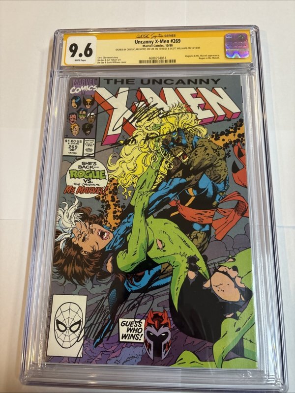 Uncanny X-Men (1990) # 269 (CGC 9.6 SS) Signed Claremont • Jim Lee • Williams