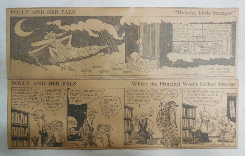 (310) Polly and Her Pals Dailies Cliff Sterrett from 1930  Size: 4 x 12 inches