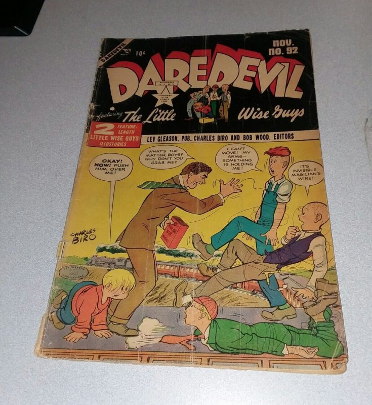 Daredevil #92 Lev Gleason 1949 Charles Biro art golden age little wise guys