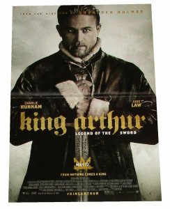 King Arthur Movie Charlie Hunnam Folded Promo Poster 11.5 x 17 (2017) - New!