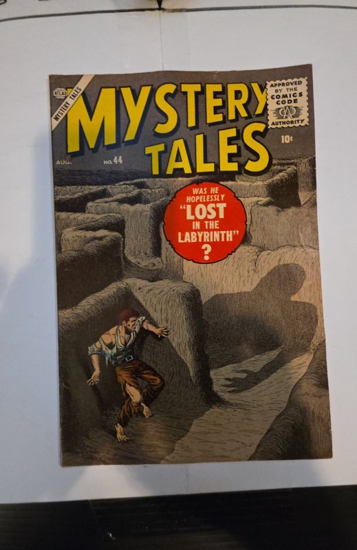 Mystery Tales #44 (1956)lost in the labyrinth foxxing/staining