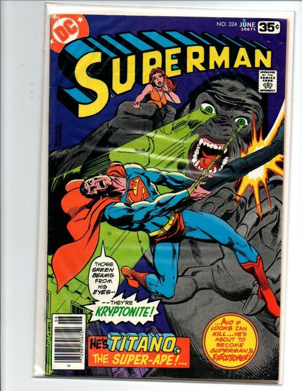 Superman #324 newsstand - 1977 - Very Fine/Near Mint