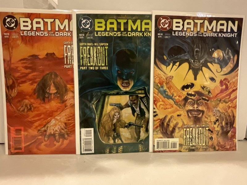 Batman: Legends of the Dark Knight 91-93 “Freakout”  Garth Ennis!