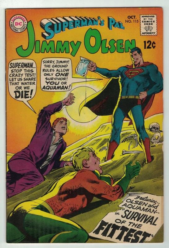 JIMMY OLSEN 115 VG-F SUPERMAN'S PAL AQUAMAN NEAL ADAMS