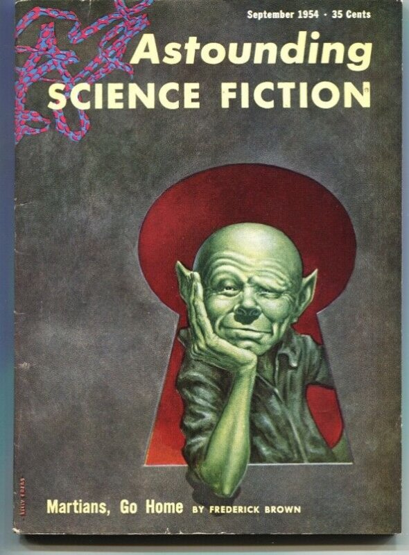 ASTOUNDING SCIENCE FICTION-SEPT 1954-VERY RARE PULP MAGAZINE DOUBLE COVER