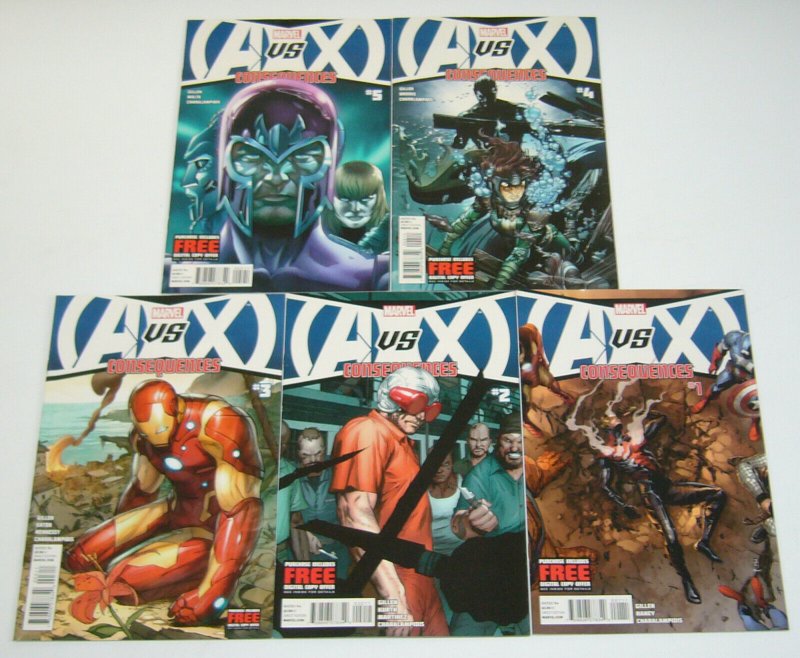 Avengers vs. X-Men: Consequences #1-5 VF/NM complete series - cyclops in jail