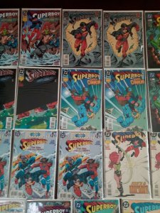 Lot of 21 DC Comic Books Superboy 1990s board and bagged duplicates