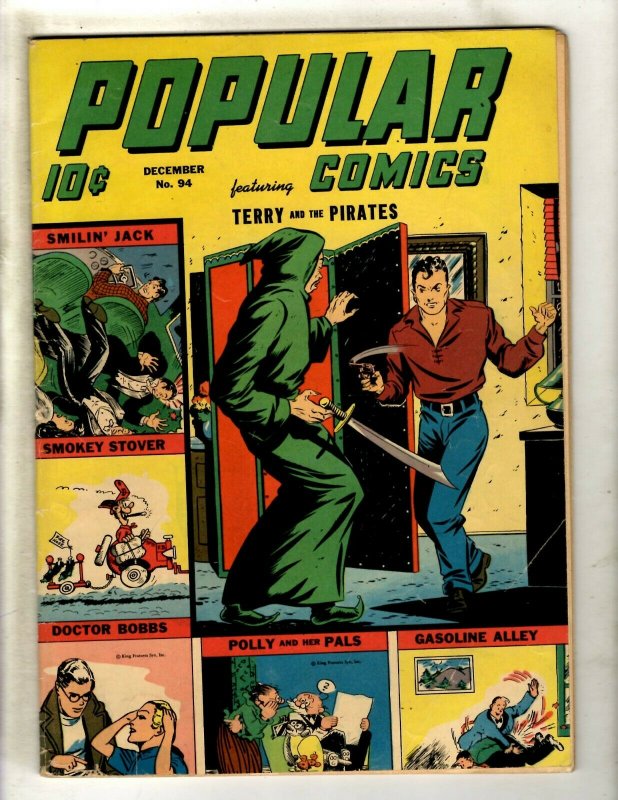 Popular Comics # 94 FN- Golden Age Dell Comic Book Dick Tracy Terry Annie NE4