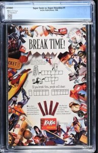 Super Sonic vs Hyper Knuckles #1 1996 Archie Publications CGC 9.8 White Pages