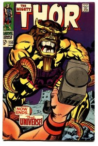 THOR #155 comic book-JACK KIRBY-MARVEL 12 CENT VF