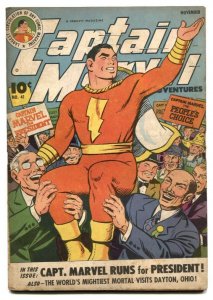 Captain Marvel Adventures #41 1944--Runs for President VG- 