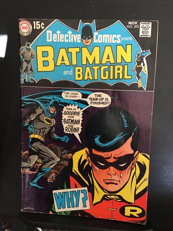 Detective Comics #393 (1969) Batman and robin cover key! Early Batgirl! FN+ Wow!