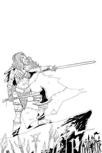 Vampirella Red Sonja #6 1:11 Moss Black & White FOC Variant Dynamite EB127