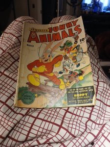 Fawcett's Funny Animals 27 1945-Hoppy The Marvel Bunny-superhero animals Ww2 Era