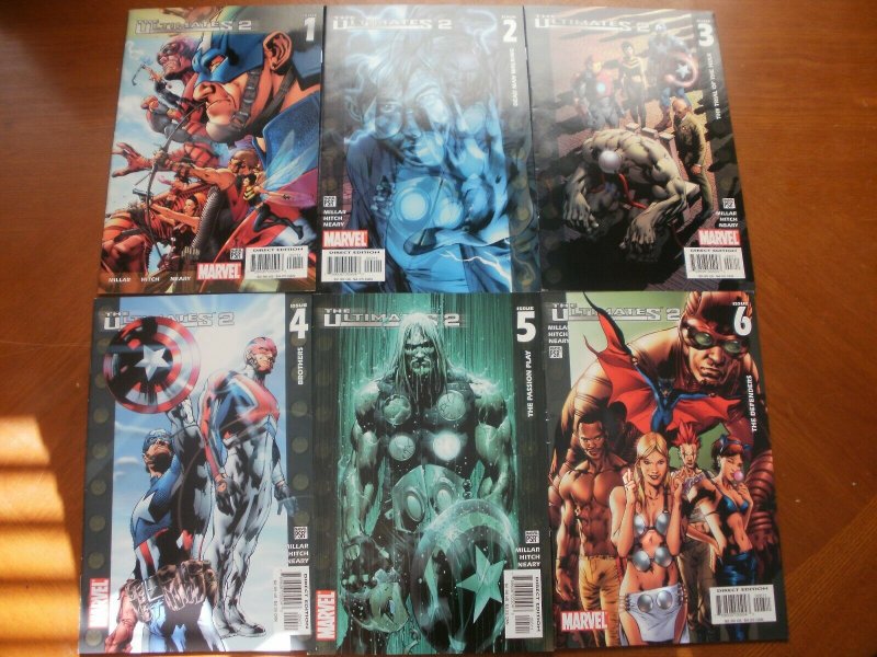 6 Marvel Comic:THE ULTIMATES 2 #1 #2 #3 #4 #5 #6 (2005) Captain America Iron Man