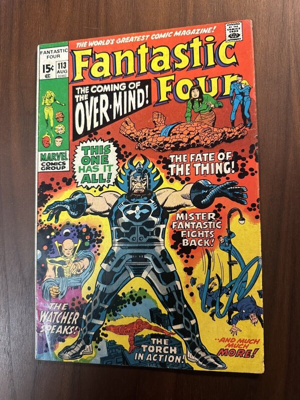 Fantastic Four #113 VG+ 1st App Of Over-Mind (Marvel 1971)