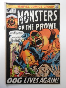 Monsters on the Prowl #20 (1972) VG- Cond 3 centerfold wraps detached top staple