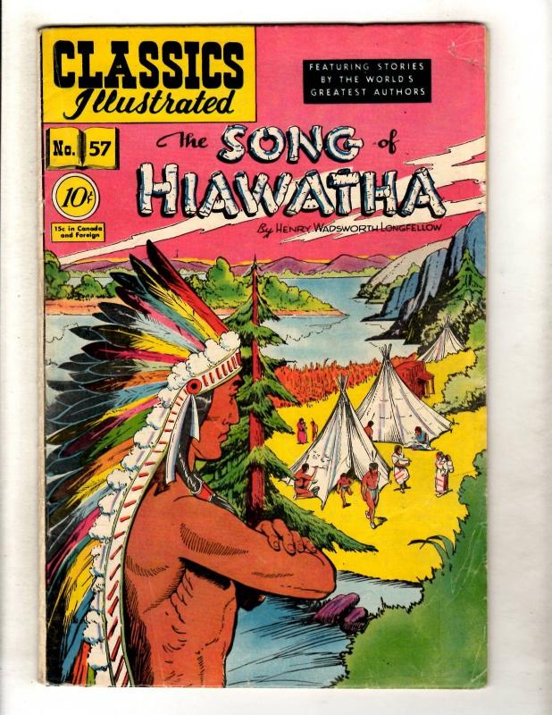 Classics Illustrated #57 HRN 55 VG/FN Gilberton Comic Book Song Of Hiawatha JL26