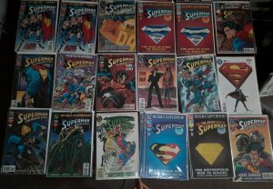 22 Lbs of 1990s & Later Superman DC comic books 117 bagged & boarded duplicates 