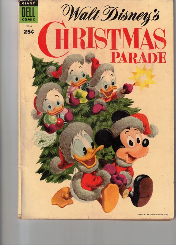 Walt Disney's Christmas Parade #6 1954 FN Mid-Grade Donlad, and the boys...