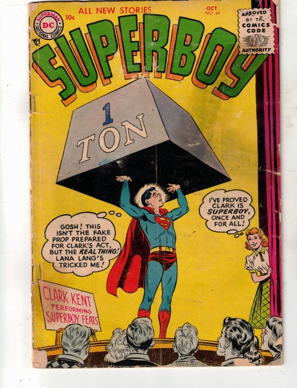 Superboy #44 1955 GD- Affordable-Grade Clark Kent Strogman! hard-to-find Golden