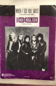 When I see you smile bad English 1989 sheet music