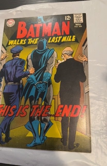 Batman #206 (1968) Thos is the end! Frank Robbins cover art