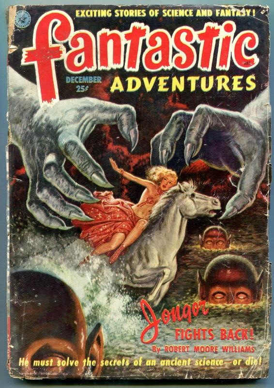 Fantastic Adventures Pulp December 1951- Jongor- Finlay art F/G