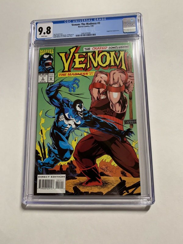Venom The Madness 1 2 3 1-3 Cgc 9.8 Complwte Set Marvel
