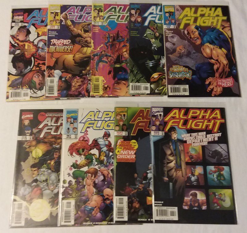 Alpha Flight   vol. 2   #6,8,10-15,19 (1998, set of 9) Seagle, Hitch, Rouleau