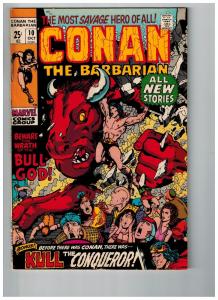 Conan The Barbarian # 10 VF Marvel Comic Book Canning PEDIGREE Collection D16