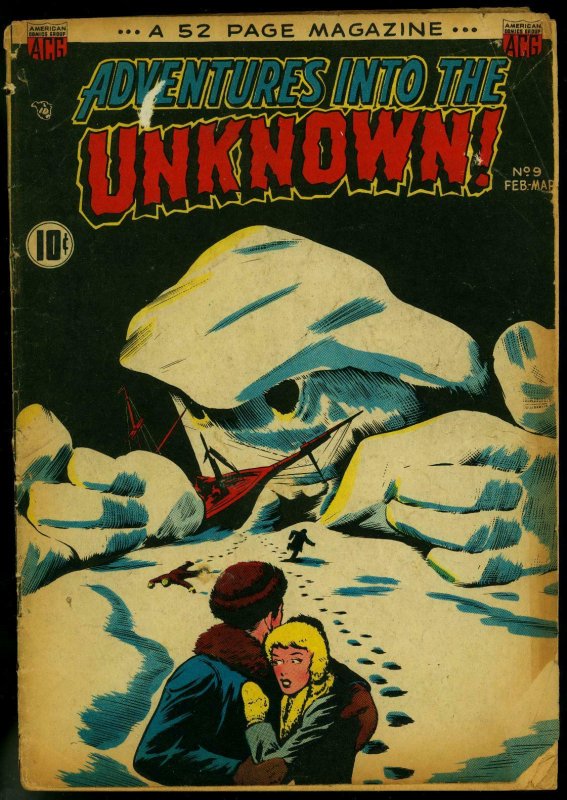 Adventures into the Unknown #9 1950-Frankenstein- Golden Age Horror Comic G