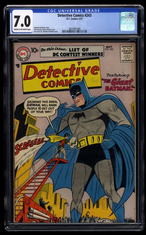 Detective Comics #243 CGC FN/VF 7.0 Batman!