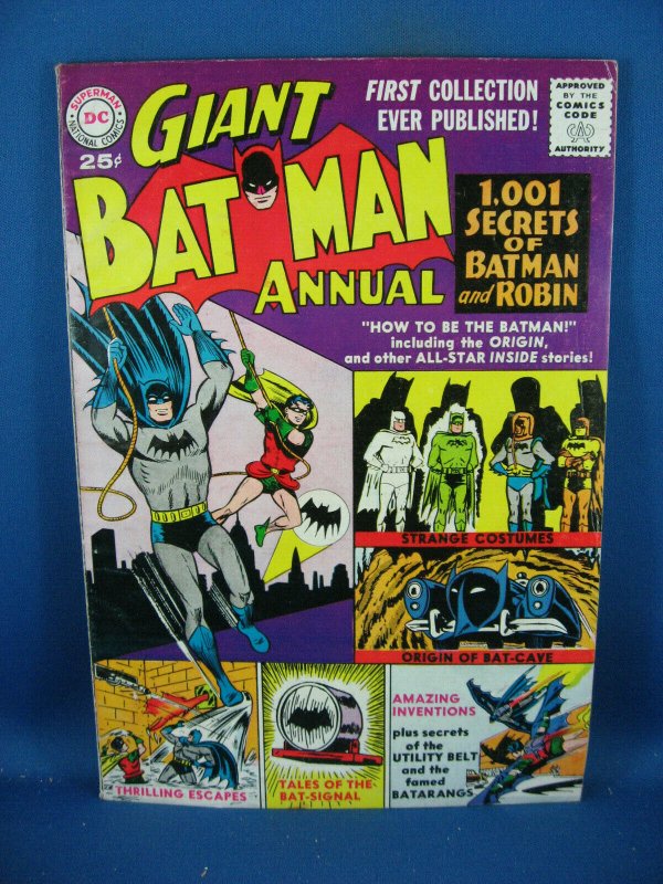 BATMAN ANNUAL 1 VF- FIRST ISSUE BAT CAVE BATMOBILE BAT SIGNAL 1961 GIANT