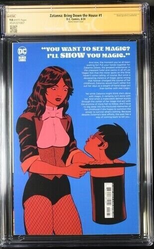 Zatanna:Bring Down The House(2024) 1 (CGC 9.8) Signed  Sketch Martinez* Census=2