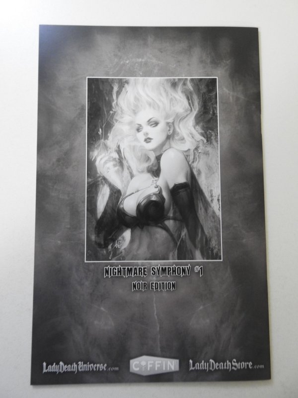 Lady Death: Nightmare Symphony #1 Noir Edition (2018) NM Cond! Signed W/ 2 COAs!